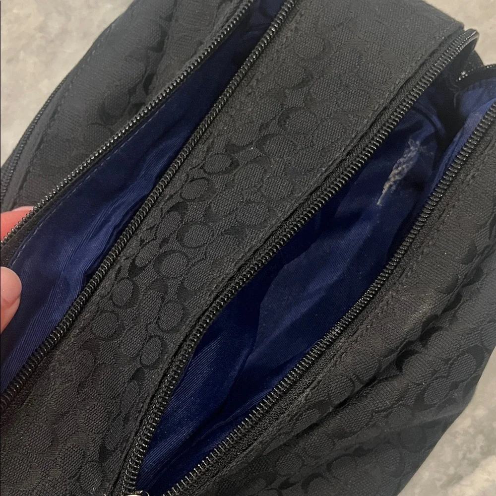 Coach Black Toiletry Bag with Cream Accent - Picture 6 of 6